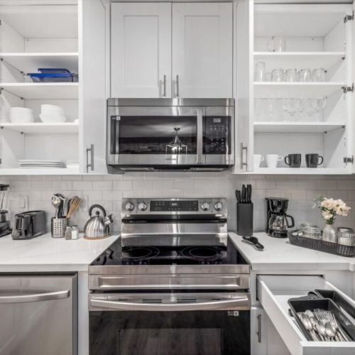 Kitchen is fully equipped so that you can feel like home for long stays.