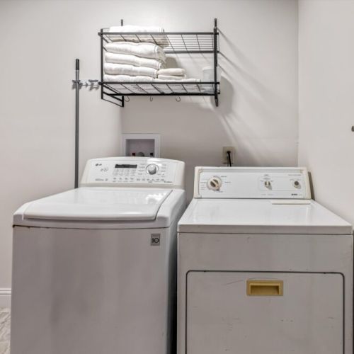 Fully-equipped laundry room.