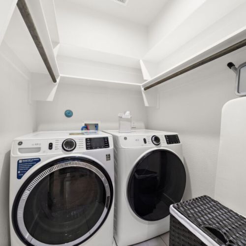 Fully-equipped laundry room.