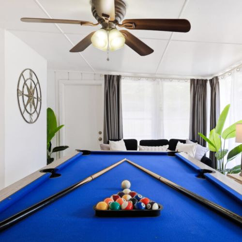 Gather the group and spark some friendly competition with our pool table—perfect for late-night fun and great memories.
