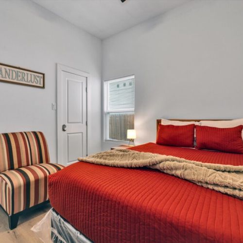 2nd bedroom with queen-size bed.