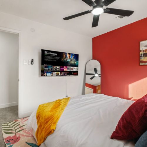 TVs and full-lenght mirrors included in all bedrooms.