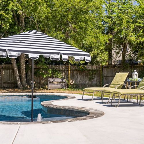 Unwind in elegance on our chaise lounge chairs and bask in the warmth of the sun.