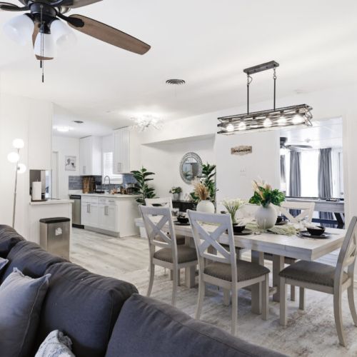 Enjoy a dining area full of natural light.