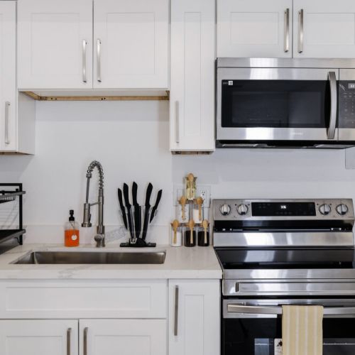 Stainless steel appliances.