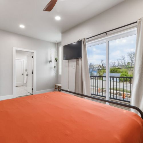 Sip your morning coffee on your own cozy private balcony.