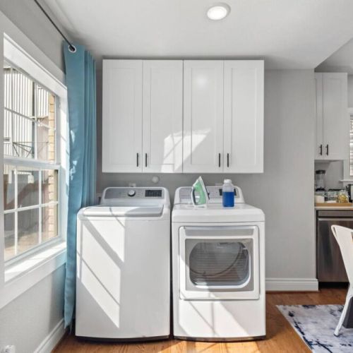Fully-equipped laundry room.