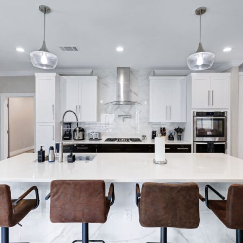 High end stainless steel appliances throughout.