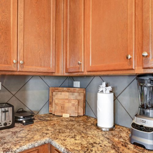 Blender, toaster and waffle maker included.