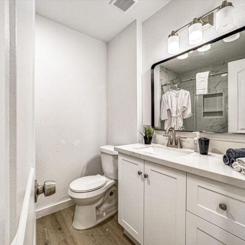 Bathroom is fully stocked with all you need. Makeup pads and q-tips included.