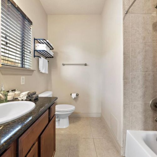 2nd full bathroom is fully stocked with all you need.