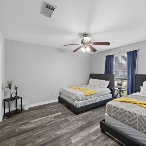 3rd bedroom with full and twin size beds.