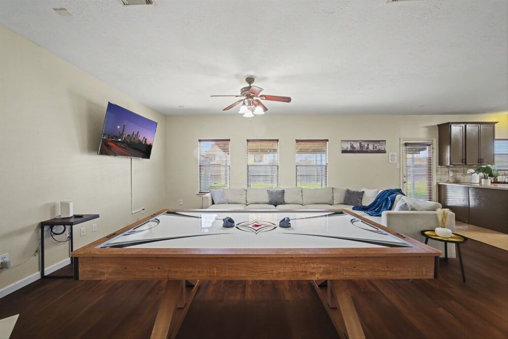 Get ready for an air hockey tournament with your family and friends.