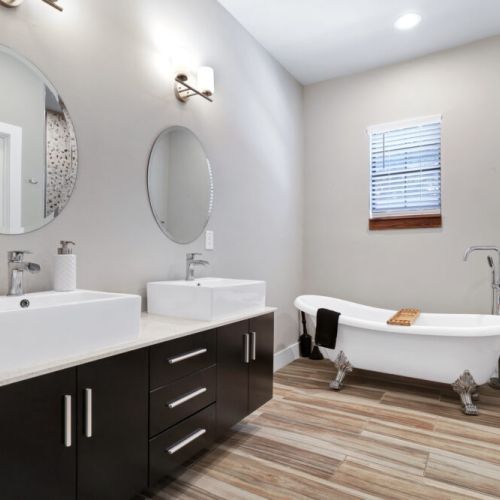 Primary bathroom is fully stocked with all you need. Makeup pads and q-tips included.