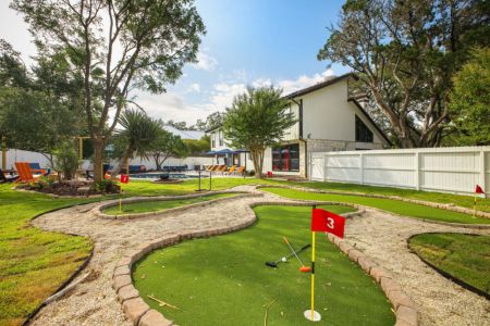 Put your skills to the test on the backyard mini golf course.