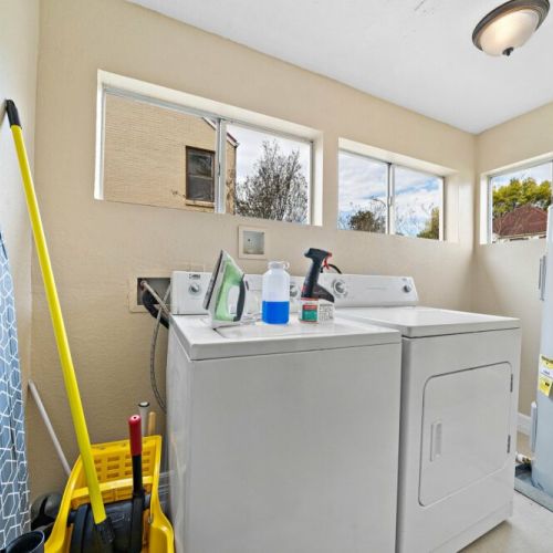 Fully-equipped laundry room.