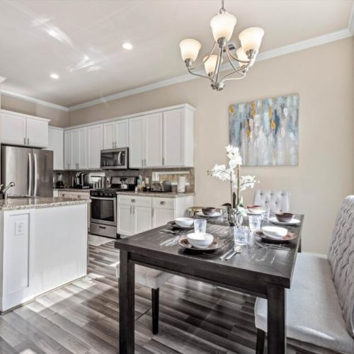 Enjoy a dining area full of natural light.