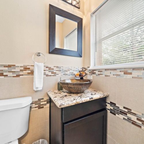 Half bath in the living room for maximum convenience.
