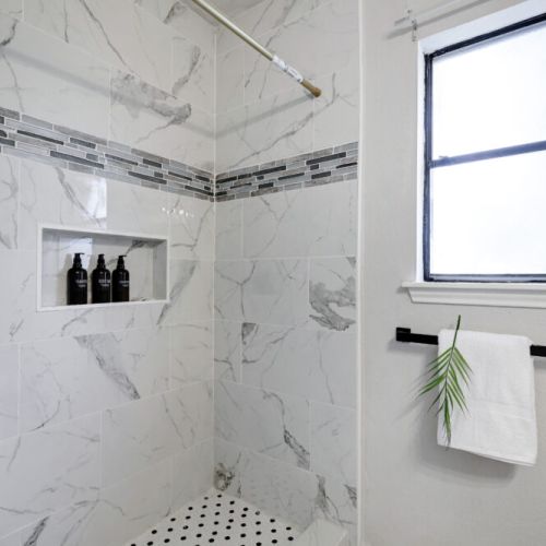 Towels included.