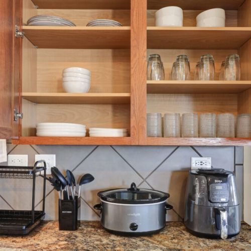 Kitchen is fully equipped so that you can feel like home for long stays. Crockpot and Ninja air fryer included.