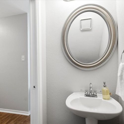 Half bath in the living room for maximum convenience.