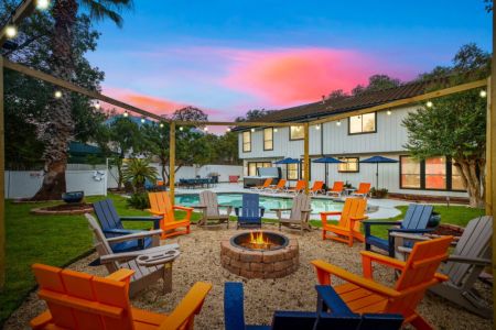 Gather around the inviting firepit for a warm and cozy experience, perfect for sharing stories and creating lasting memories. 
