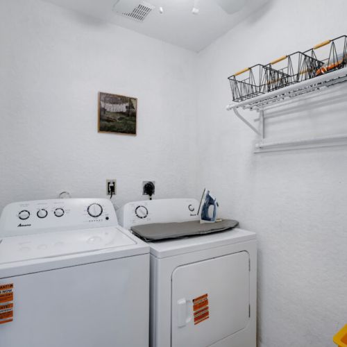 Fully-equipped laundry room.
