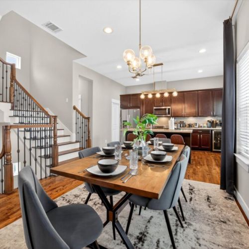 Dining area is elegantly decorated.