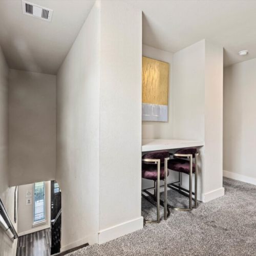 Do you need to finish some work? No problem, we've got you covered! We have a dedicated workspace + 2 chairs.