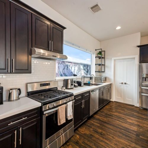 Our beautiful kitchen to whip up amazing meals for the whole group.