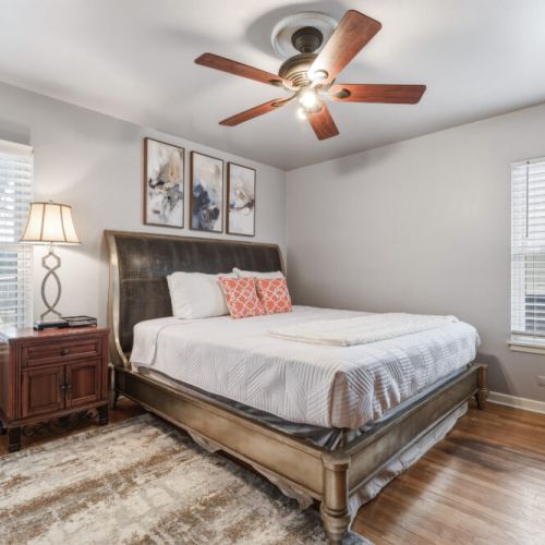 Primary bedroom with a king size bed.