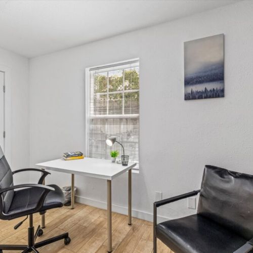 Do you need to finish some work? No problem, we got you covered! We have a desk + work chair + accent chair
