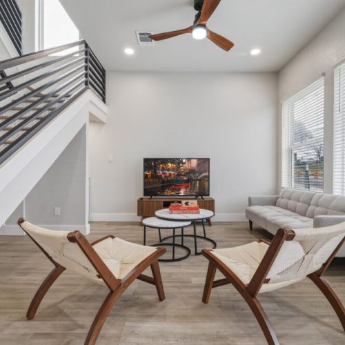 Step into comfort and style with our modern designed living room.