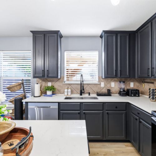 Stainless steel appliances.