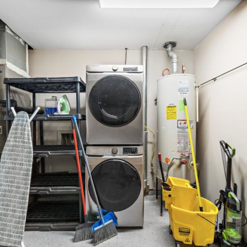 Fully-equipped laundry room.