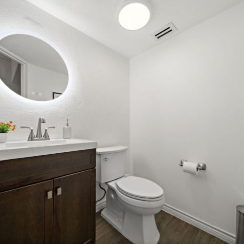Half bath in the living room for maximum convenience.