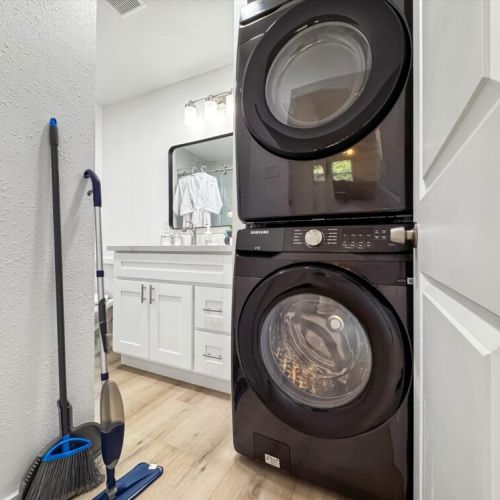 Fully-equipped laundry room.