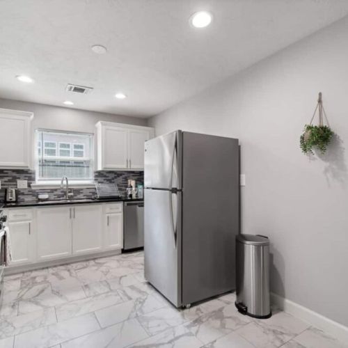 Stainless steel appliances.