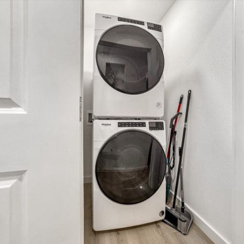 Fully-equipped laundry room.