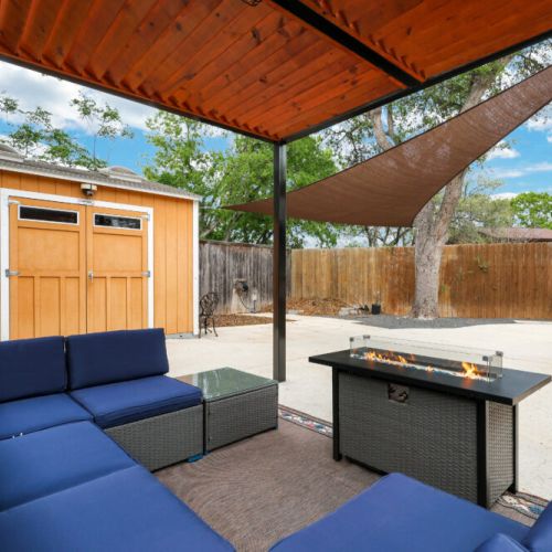 Gather around the inviting firepit for a warm and cozy experience, perfect for sharing stories and creating lasting memories.