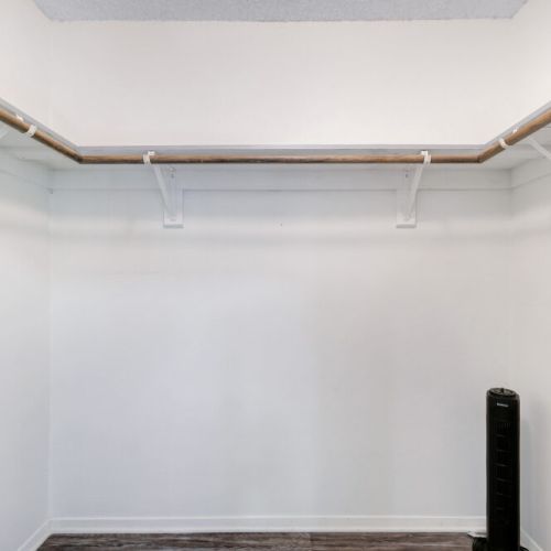 Spacious walk-in closet in the primary bedroom.