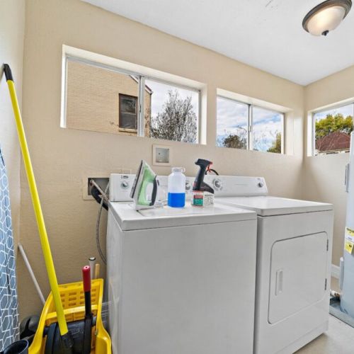 Fully-equipped laundry room.