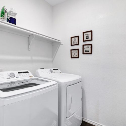 Fully-equipped laundry room.