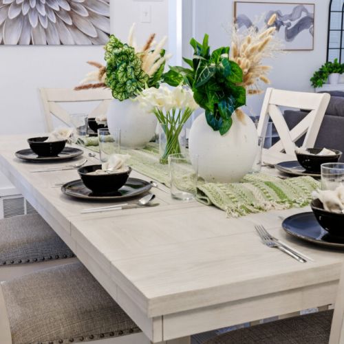 An elegantly set dining table designed to elevate every meal with a refined, luxurious touch.
