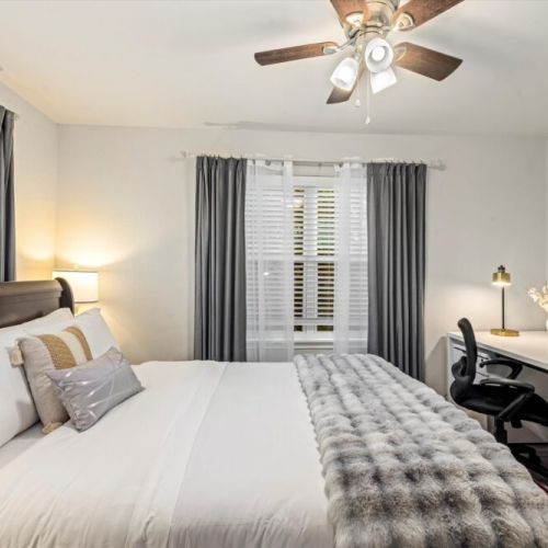 Adorned with high-quality linens.