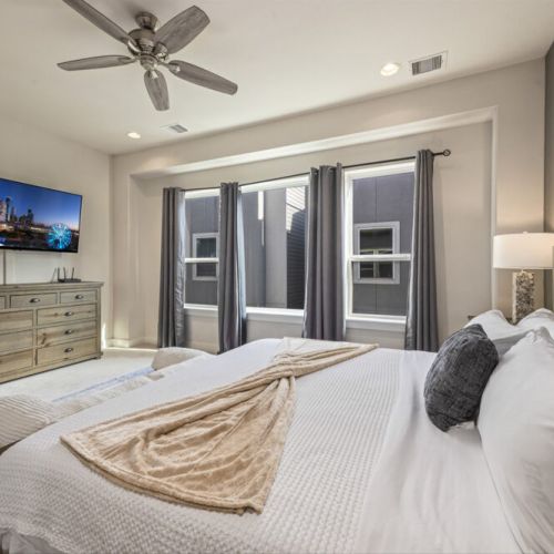 We include a smart TV and a full-length mirror