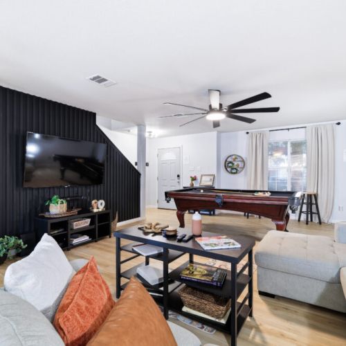 Step into comfort and style with our modern designed living room.