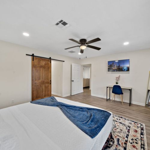 TVs included in all bedrooms.  Desk and comfortable chair included.