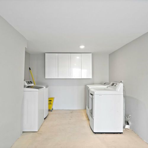 Fully-equipped laundry room.