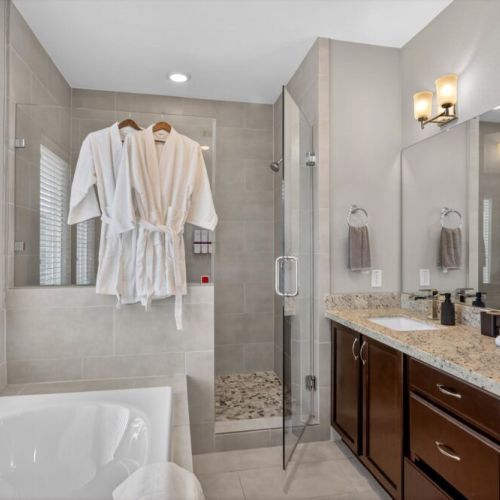 Pour yourself a glass of wine, sit back & relax! White robes included.